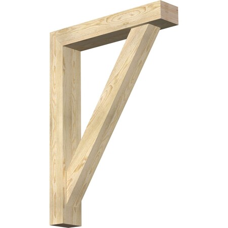Ekena Millwork Traditional Block Rough Sawn Bracket w/ Offset Brace, Douglas Fir, 6"W x 32"D x 44"H BKT0604X32X44TRA05RDF